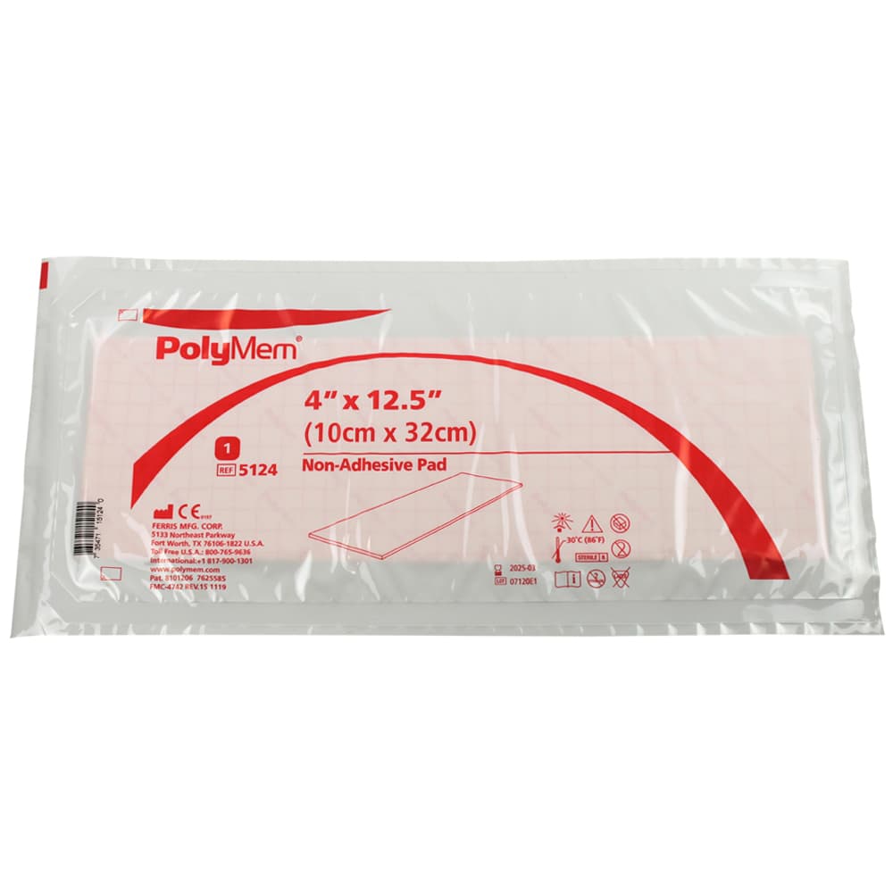 Polymem Non-Adhesive Foam Pad Dressing, 4 x 12.5 Inch - Each - Image 1