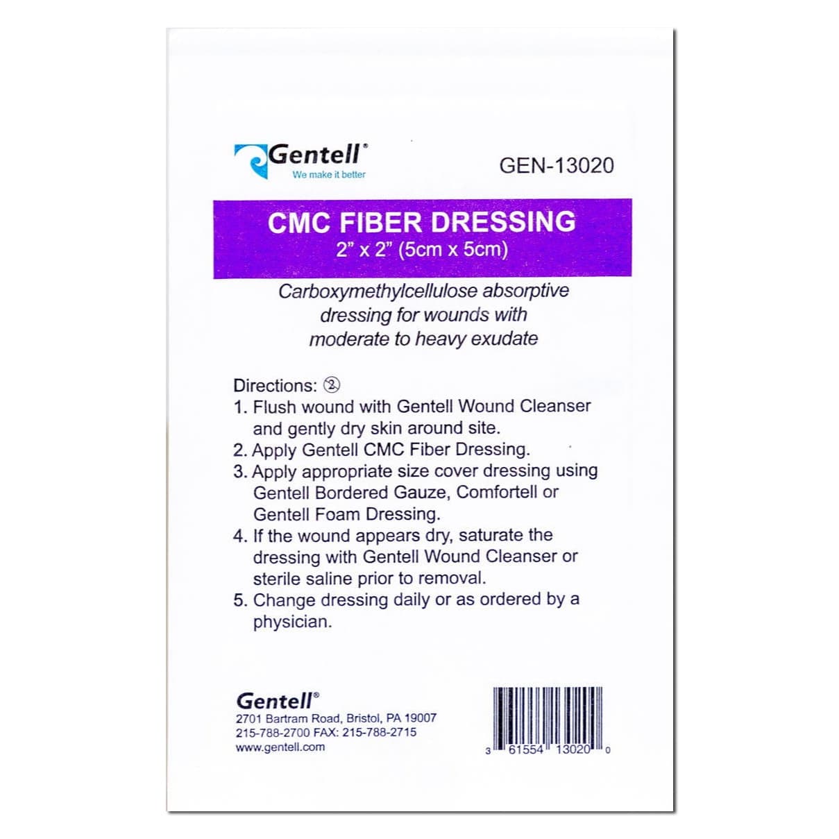 Gentell CMC Fiber Dressing