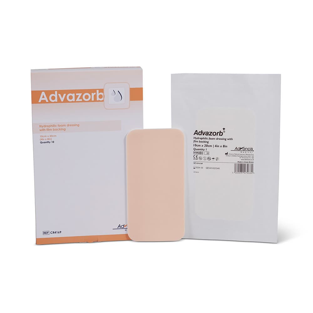Advazorb Foam Dressing 4 x 8 Inch - Box of 10 - Image 1
