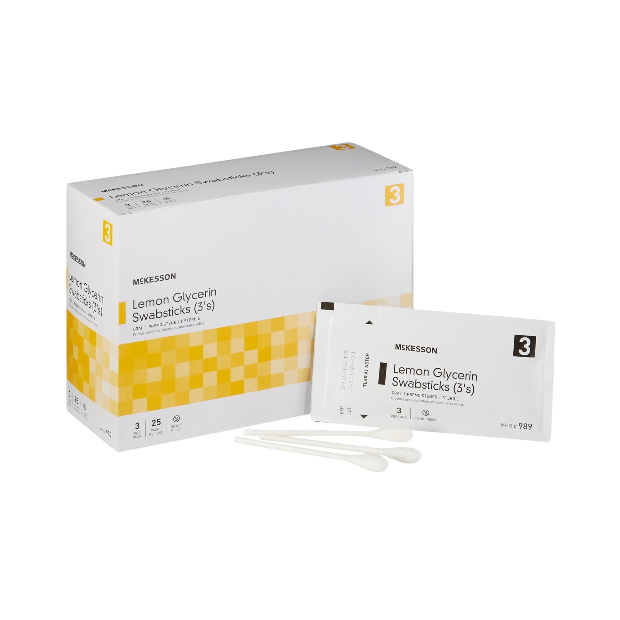 McKesson Lemon Glycerin Oral Swabsticks - Image 1