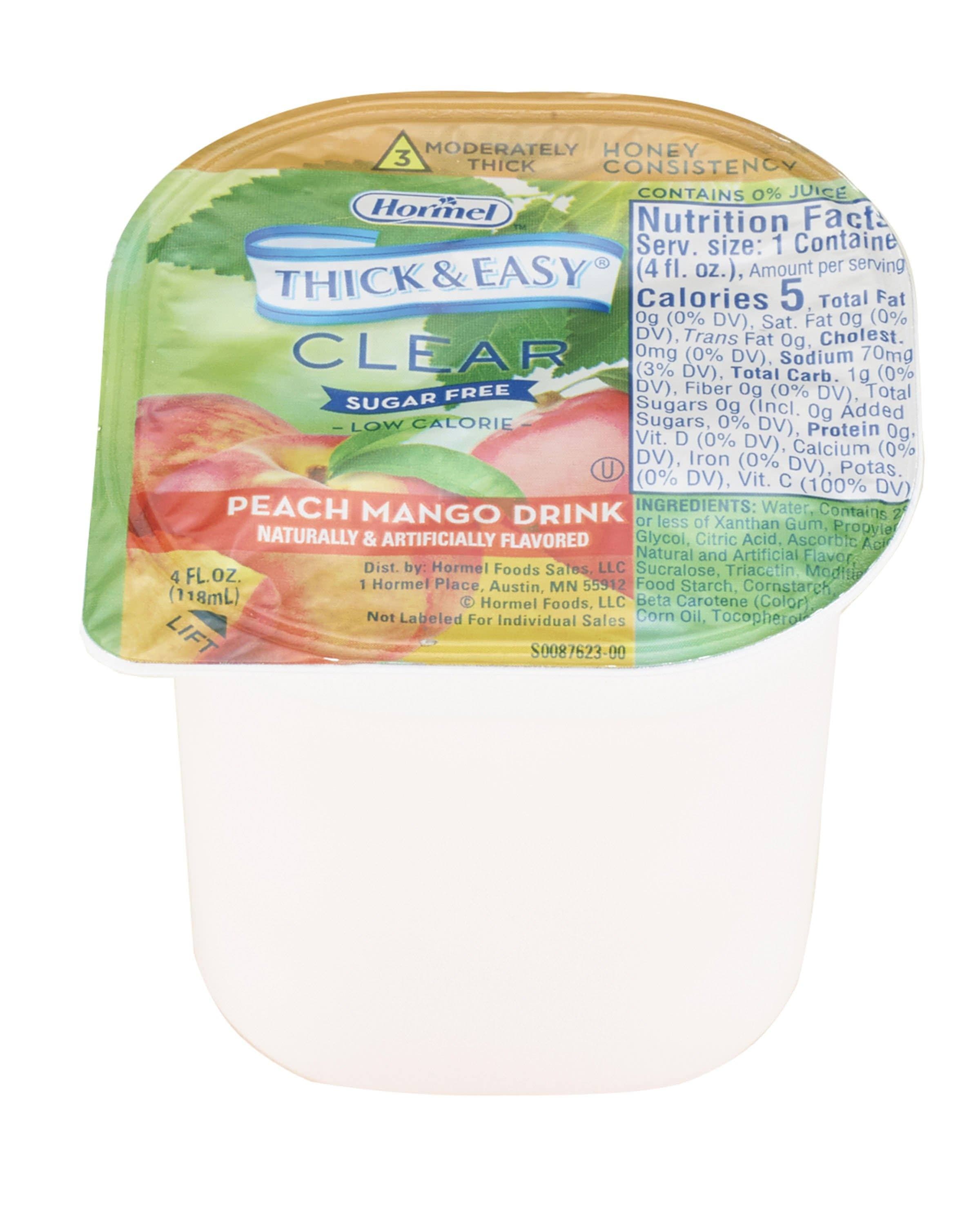 Thick & Easy Sugar Free Thickened Beverage, Peach Mango Flavor, 4 oz - Each - Image 1