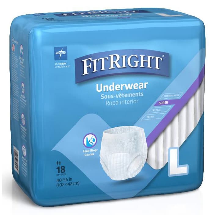 FitRight Super Adult Incontinence Underwear, Large - Case of 72 - Image 1