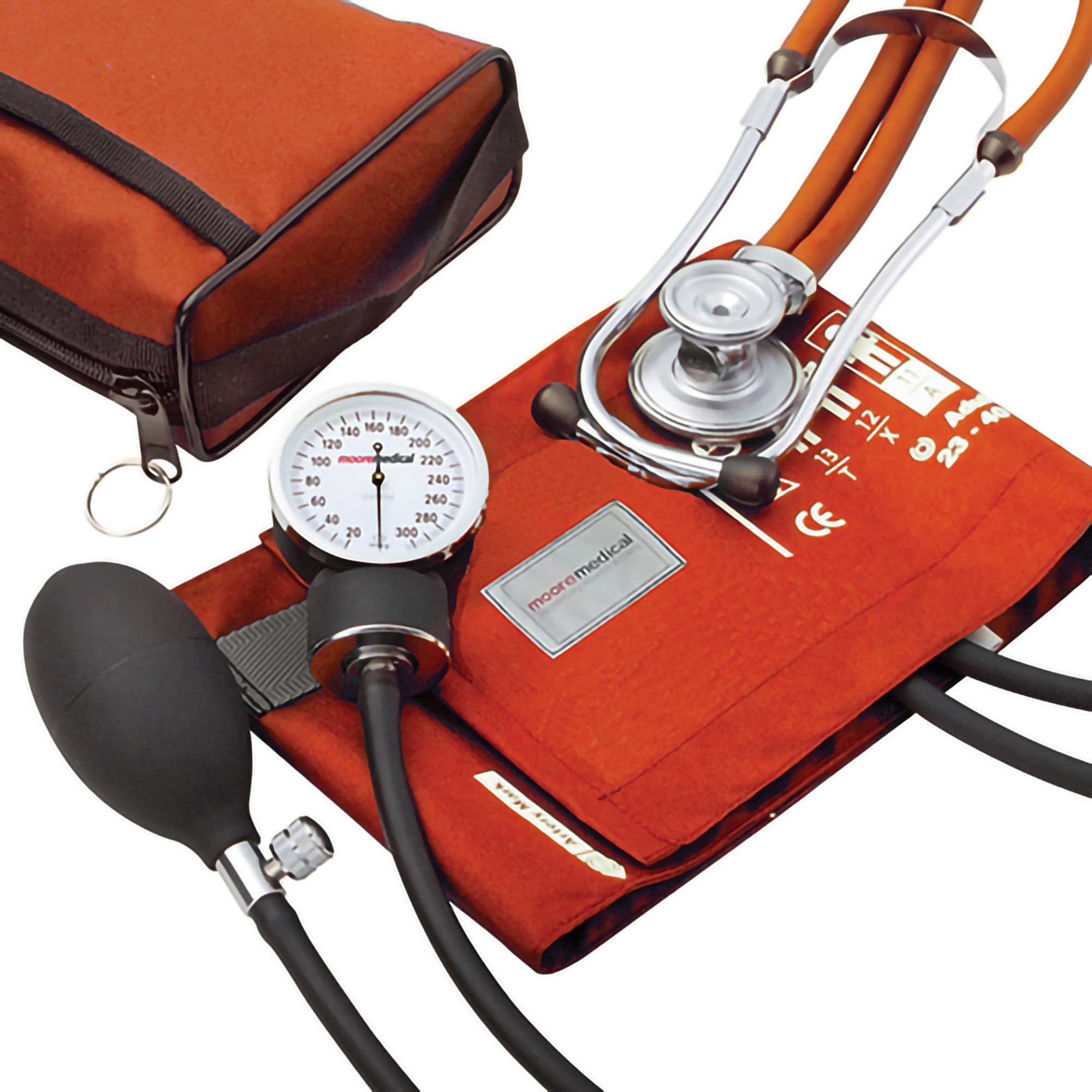 McKesson Orange Adult Reusable Aneroid & Dual-Head Sprague Stethoscope Set, Cuff 23-33 cm - Each - Image 1