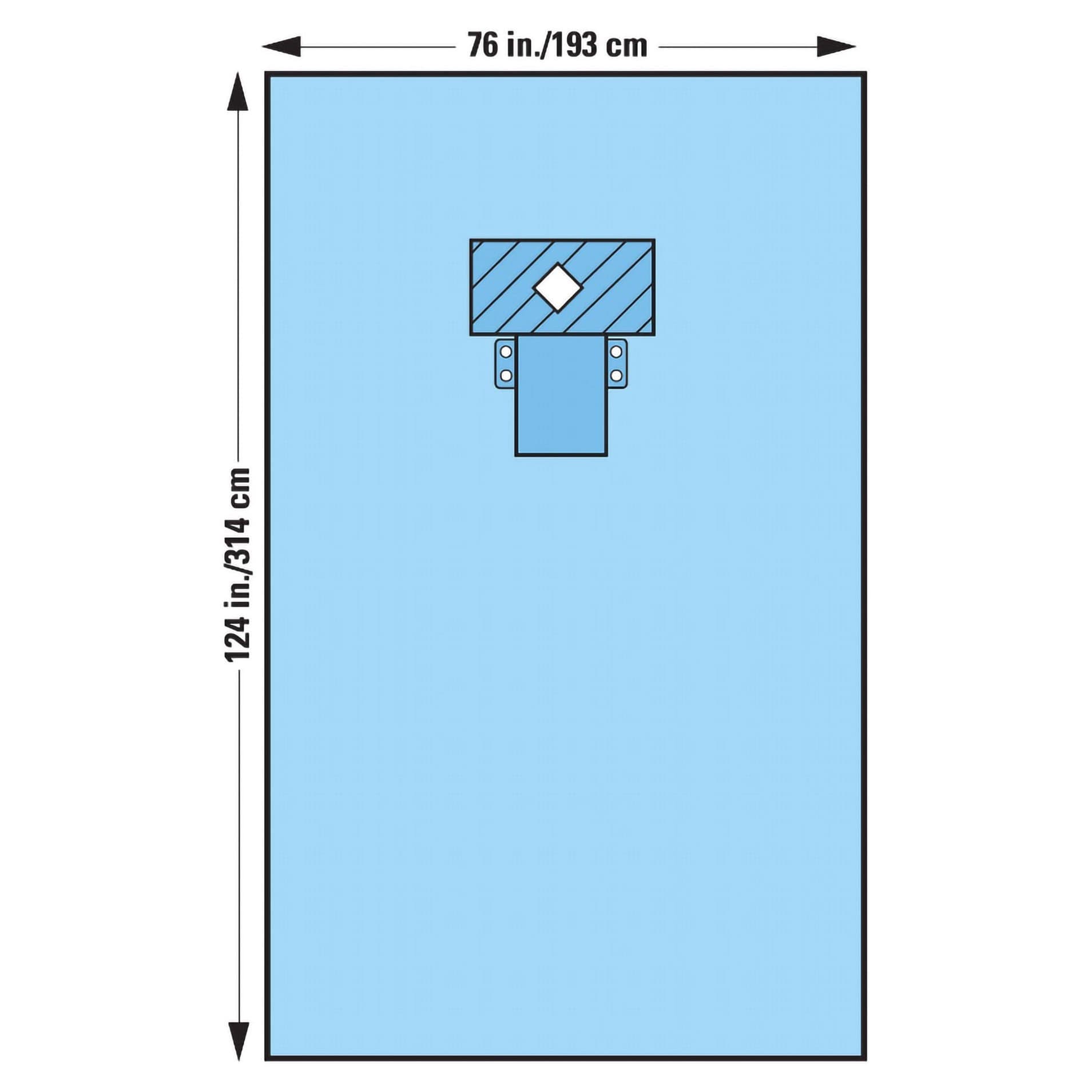 Halyard Blue EENT Drape Without Covers, 76 W x 124 L Inch - Case of 13 - Image 1
