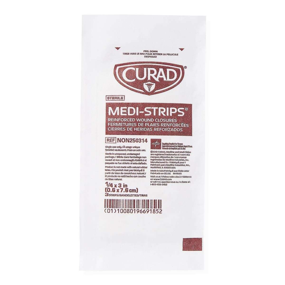 Curad Medi-Strip Wound Closure, 0.25 x 3 Inch - Package of 3 - Image 1