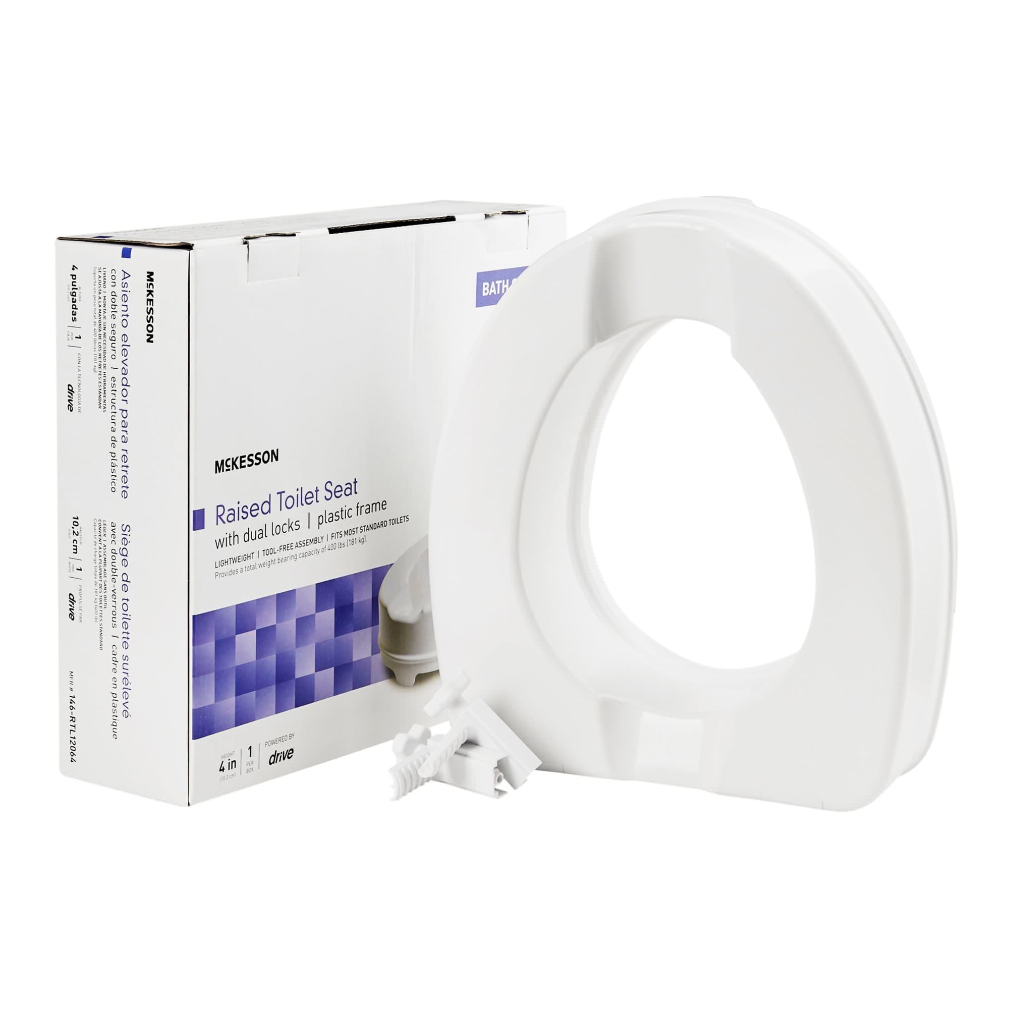 McKesson 400 lbs Capacity Raised Toilet Seat, 14 X 16 x 4 Inch - Image 1