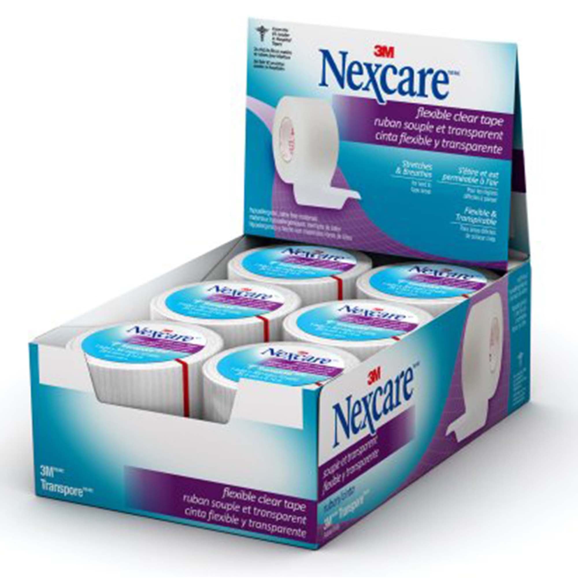3M Nexcare Transpore Flexible Clear Tape - Image 2