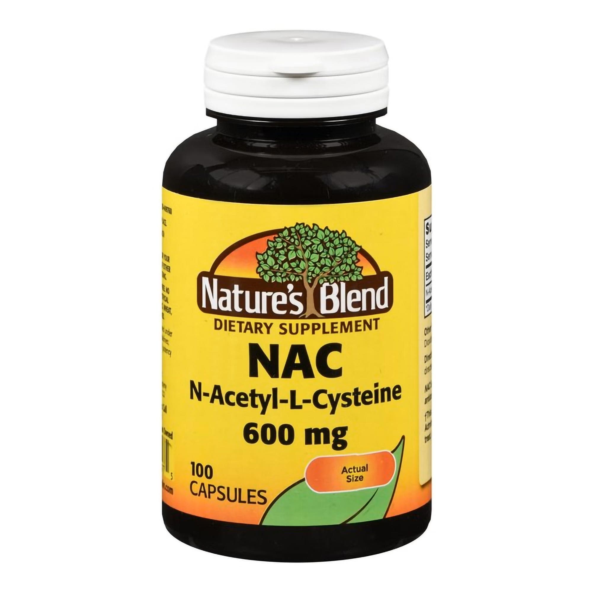 Nature's Blend Acetylcysteine Dietary Supplement Capsules, 600 mg - Bottle of 100