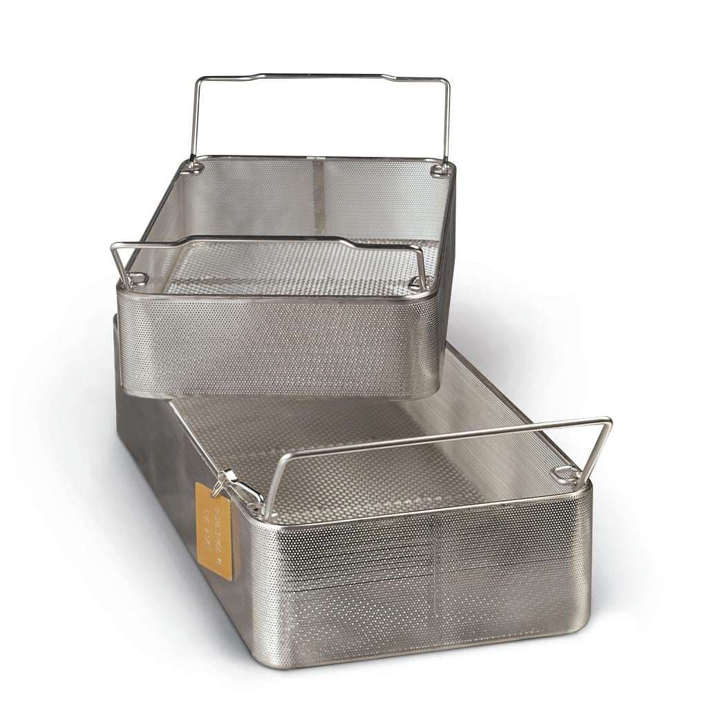 Medline Stainless Steel Wire Mesh Instrument Sterilization Tray, 10 x 9.5 x 4 Inch - Image 1