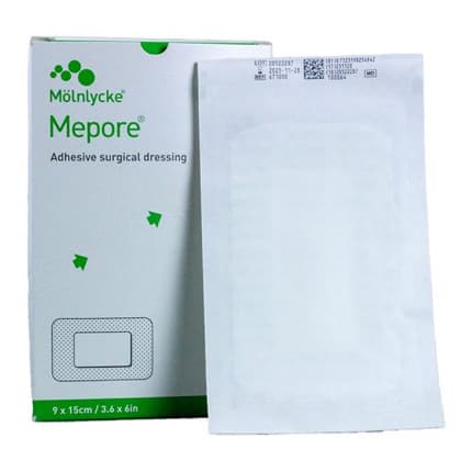Mepore Self-Adhesive Composite Dressing, 3-3/5 x 6 Inch - Case of 400 - Image 1