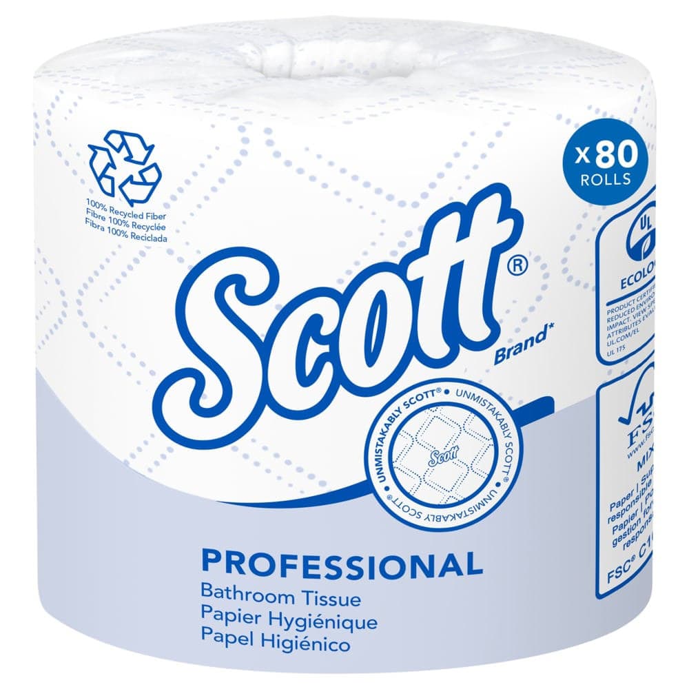 Scott White 2-Ply Standard Toilet Tissue Roll - Case of 80 - Image 1