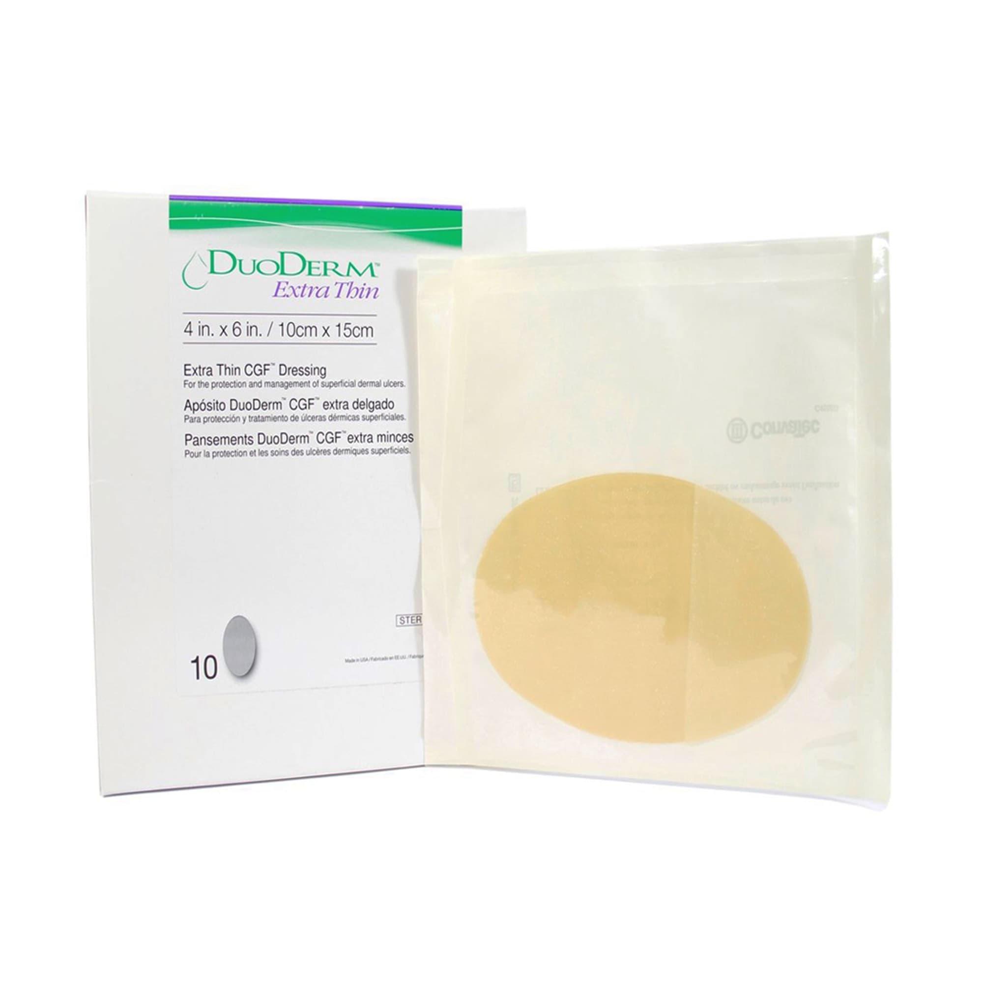 DuoDERM Extra Thin Hydrocolloid Dressing, Oval, 4 x 6 Inch - Box of 10 - Image 1