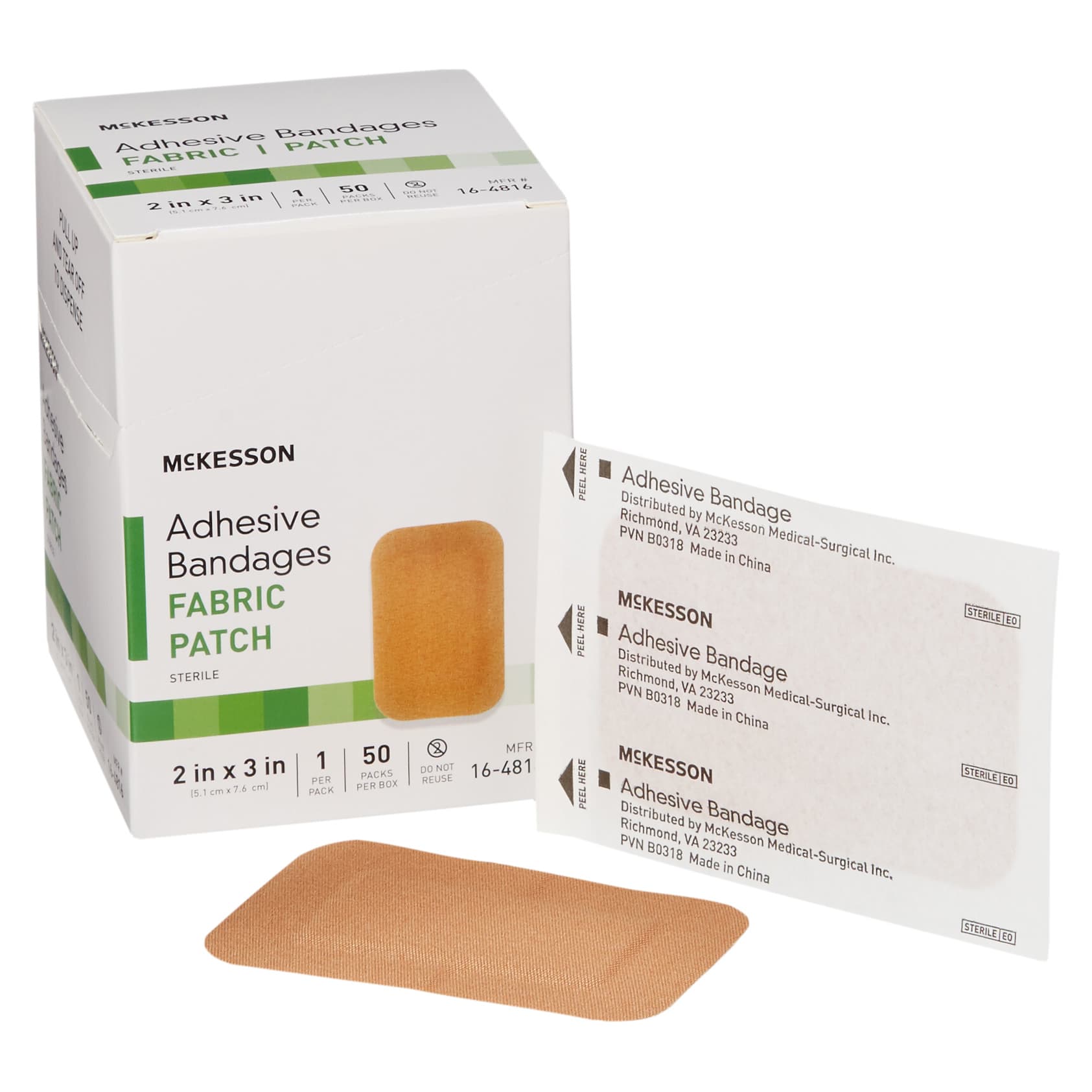 McKesson Fabric Adhesive Bandage, 2 x 3 Inch - Case of 1200 - Image 1