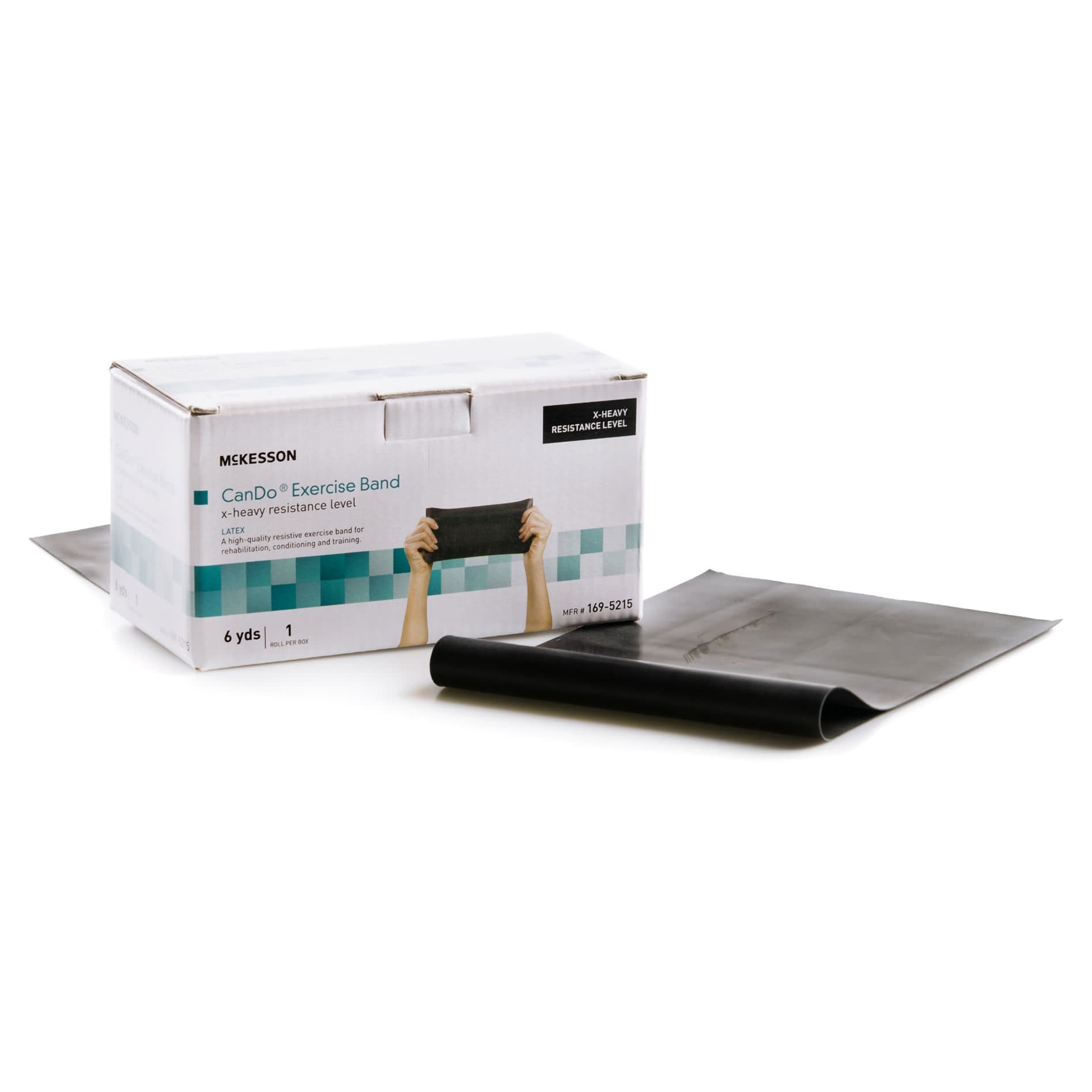 McKesson CanDo Black Extra Heavy Resistance Exercise Band, 5 Inch X 6 Yard - Image 1