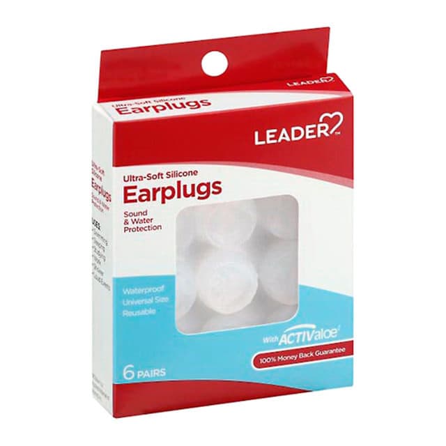Leader Ultra Soft Silicone Earplugs - Box of 12