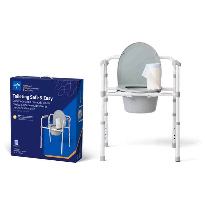 Medline Toileting Safe & Easy Kit – Caregiver Commode System - Image 1