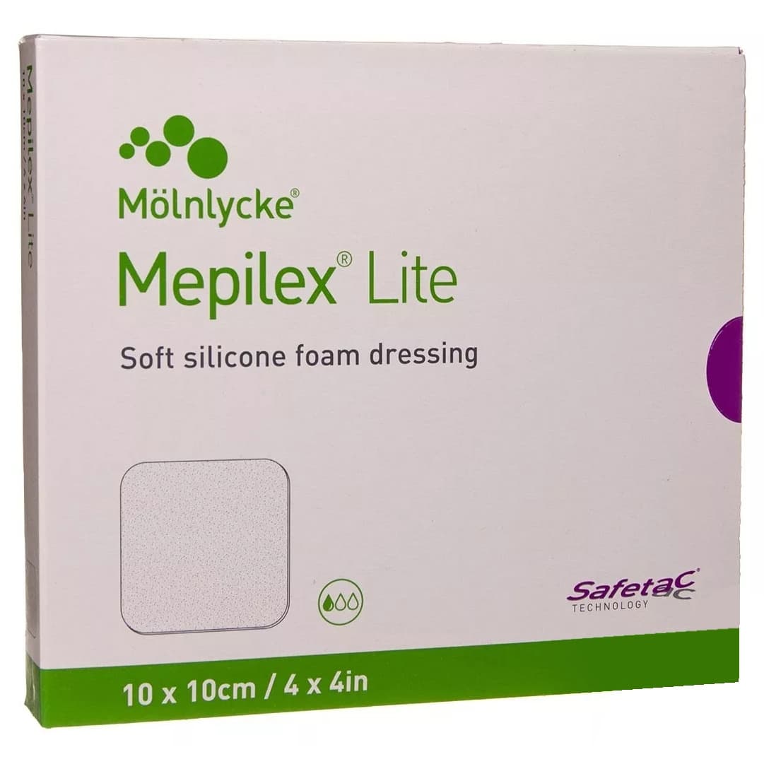 Mepilex Lite Thin Foam Dressing, 4 x 4 Inch - Case of 50 - Image 1