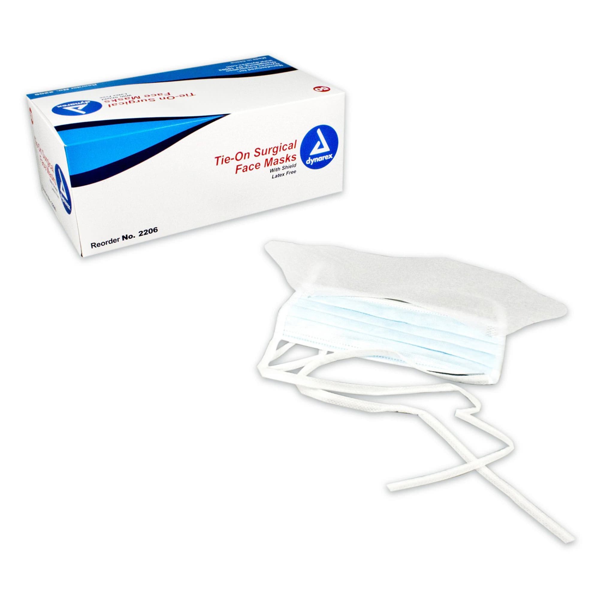 Dynarex ASTM Level 1 Surgical Mask with Eye Shield, White - Case of 200 - Image 1