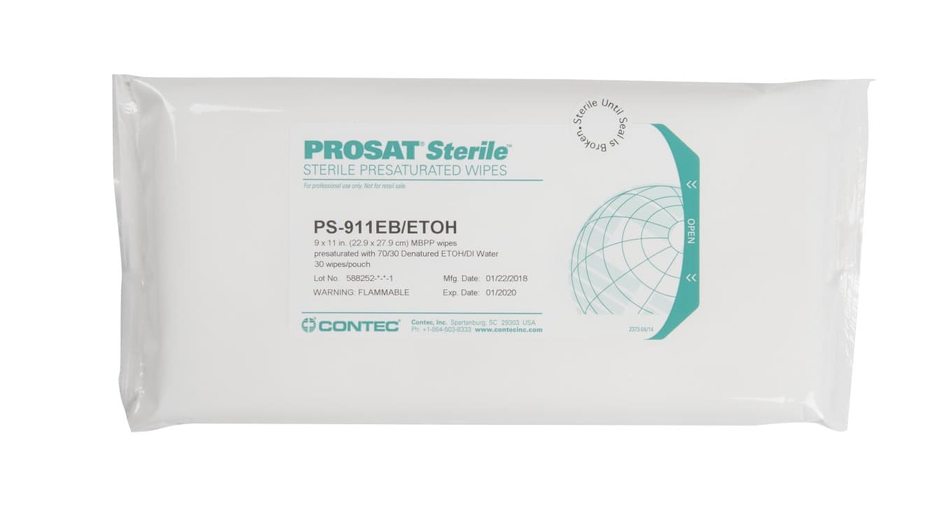 PROSAT Sterile Surface Disinfectant Cleaner Wipe, 9 x 11 Inch - Case of 1440 - Image 1