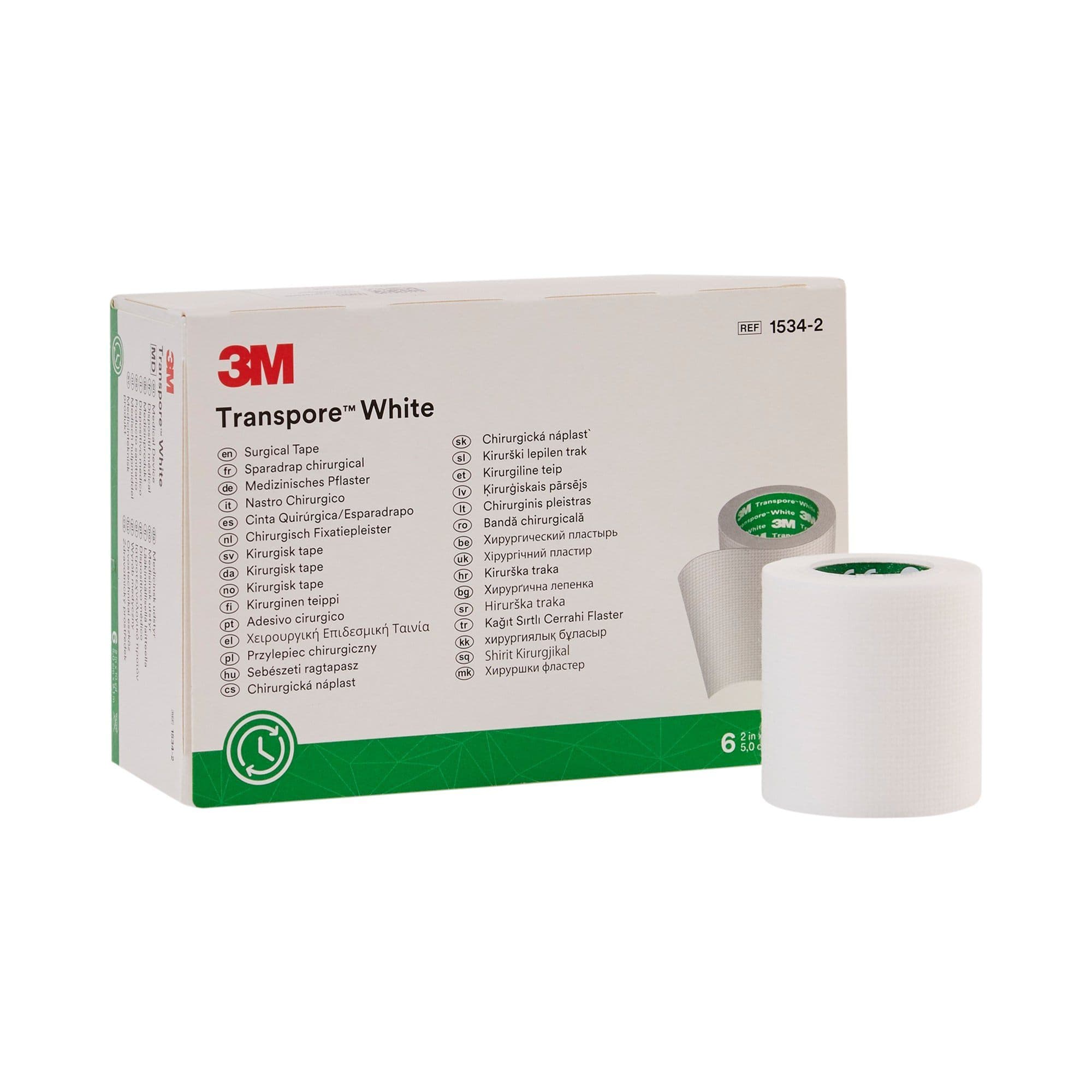 Transpore Hypoallergenic Surgical Tape, White, 2 Inch x 10 Yard - Image 1