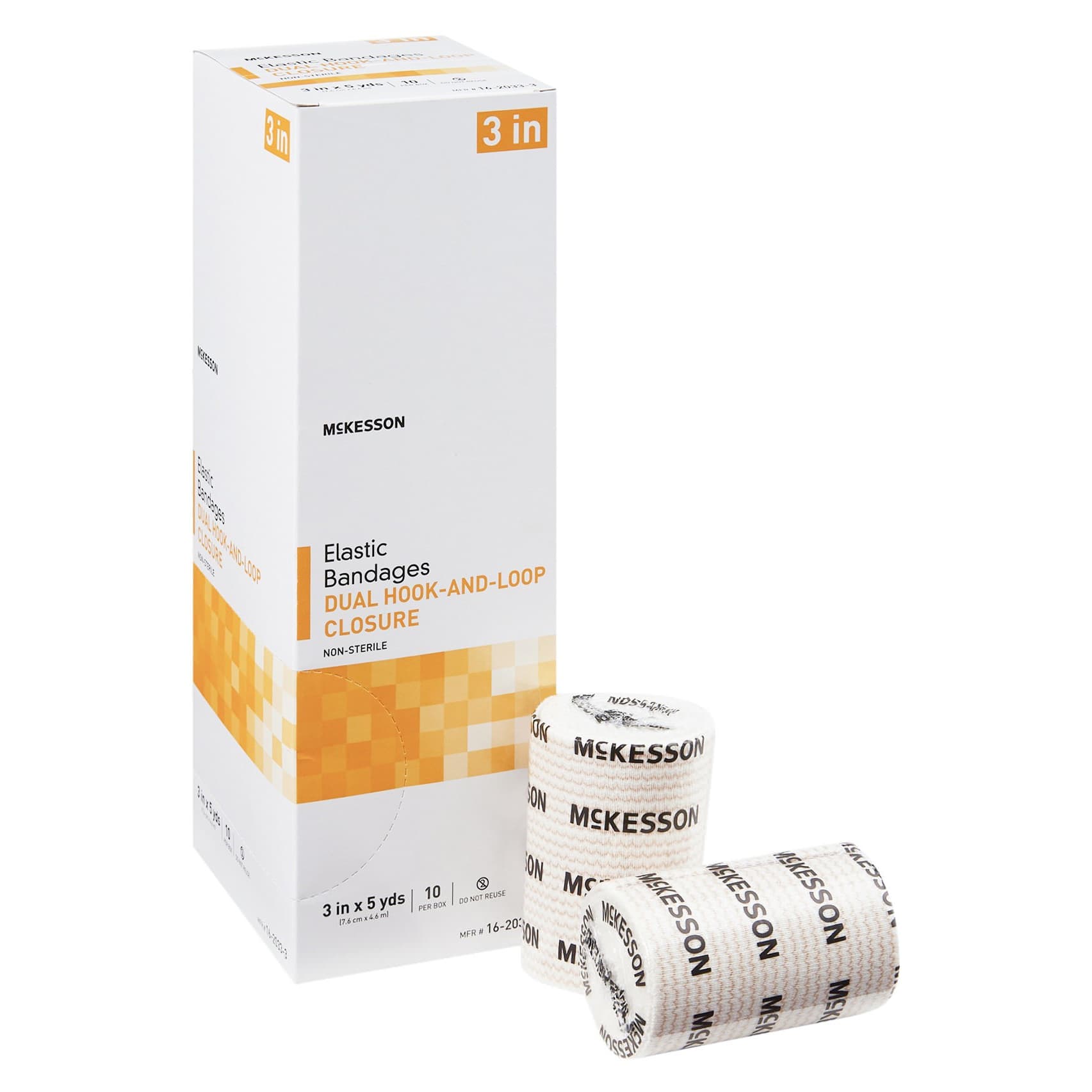 Mckesson Elastic Bandage, 3 Inch x 5 Yard, Double Hook and Loop, NonSterile - Box of 10 - Image 1