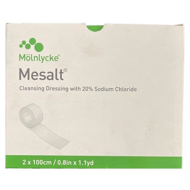 Mesalt Ribbon Mesalt Sodium Chloride Impregnated Dressing, 0.8 Inch x 1.1 Yard