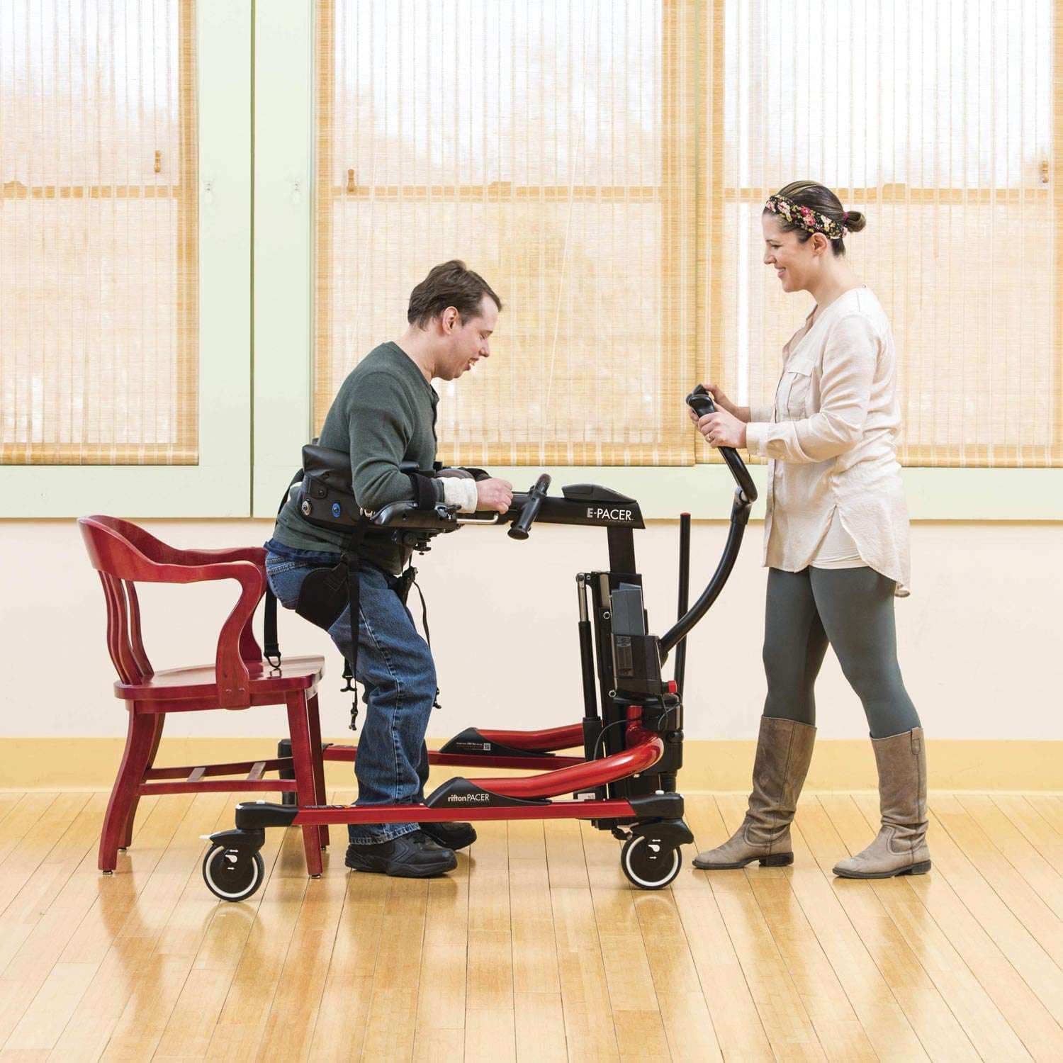 Pacer Machine Rifton E-Pacer Gait Trainer & Sit to Stand Lift | Electric Adult Gait ...