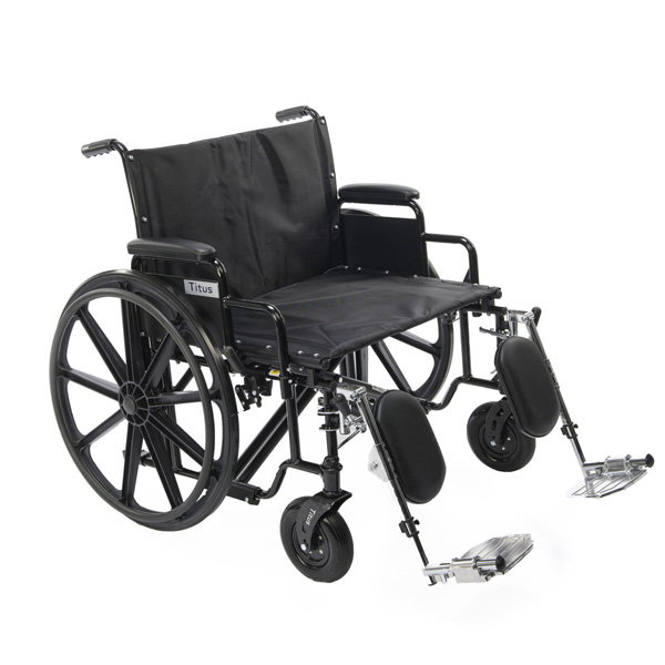 Titus 26" Heavy Duty Wheelchair with Removable Desk Arms with 700lb (WCK726DAELR)